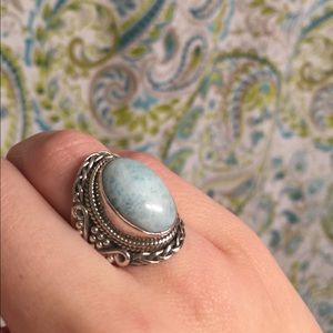 Natural Larimar ring size 6